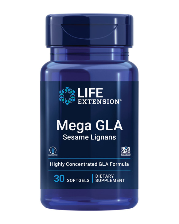 Life Extension Mega GLA Sesame Lignans, Omega-6 Fatty acids to Promote a Healthy inflammatory Response, Gluten Free, Non-GMO, 30 softgels