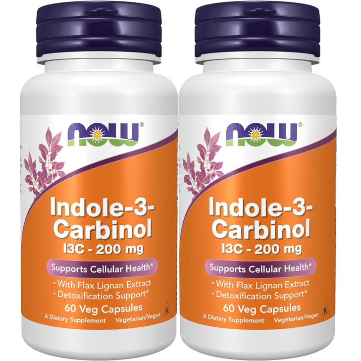 Indole-3-Carbinol (I3C) 200 mg - 60 Veg Capsules x 2 Bottles