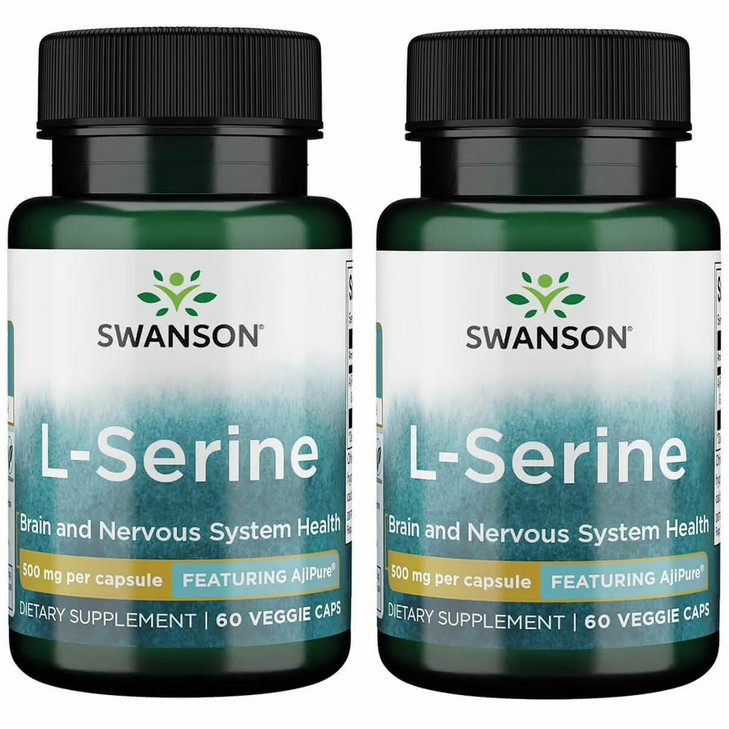 Swanson Ajipure L-Serine - Amino Acid Supplement Supporting Brain Health & Nervous System Function - Natural Formula Promoting Cognitive Function - (