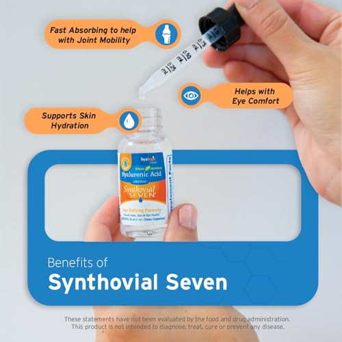 Hyalogic Synthovial Seven Hyaluronic Acid Liquid - HA Support - Vegan - 1 oz