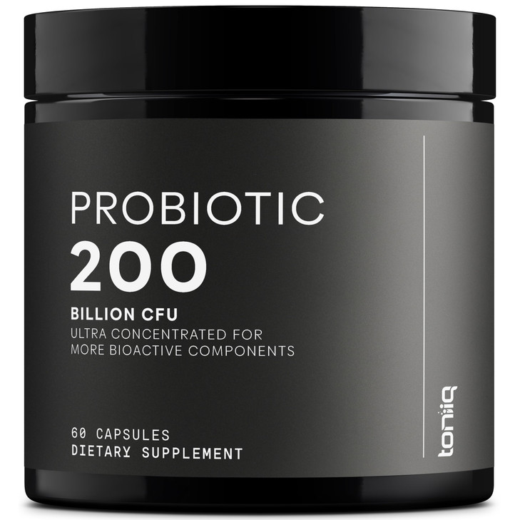 Toniiq 200 Billion CFU Probiotic Supplement 30 Verified Third-Party Tested Strains - Fully Shelf-Stable Probiotics Formula with Prebiotic Blend - Ext