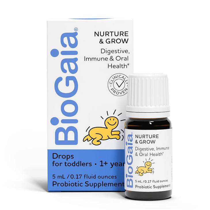 BioGaia Nurture & Grow for Toddlers | Ages 1+ | Liquid Probiotic | Allergen-Free | Triple-Benefit Probiotic for Kids | Digestive Health, Immune Suppo