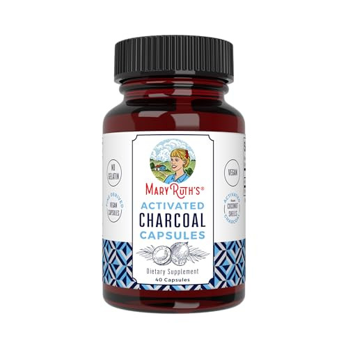 MaryRuth Organics Activated Charcoal Capsules | Substance Adsorption | Derived from Coconut Shells | Vegan Capsules from Pine Trees | Non-GMO | Glute