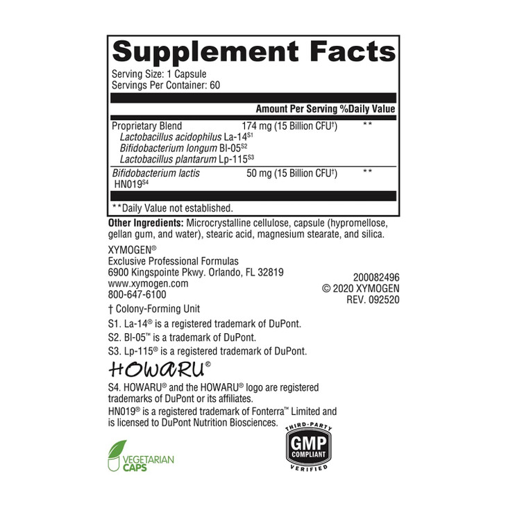 XYMOGEN ProbioMax Daily 30B - Vegetarian, Dairy & Gluten Free Probiotics for Digestive Health - Women's & Men's Probiotic Nutritional Supplements - F