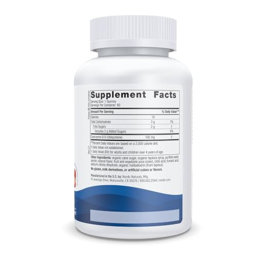 Nordic Naturals CoQ10 Gummies, Strawberry - 60 Gummies - 100 mg Coenzyme Q10 (CoQ10) - Great Taste - Heart Health, Cellular Energy Production, Antiox