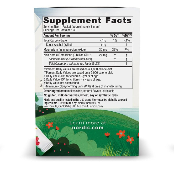 Nordic Naturals Kids Probiotic Quick Melt Powder, Mixed Berry - 30 Packets - 3 Billion CFU - Digestive Wellness, Immune Support - Non-GMO, Vegan - 30