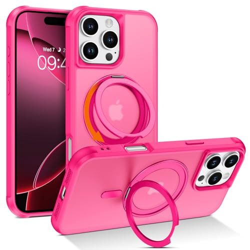 BENTOBEN Magnetic for iPhone 16 Pro Max Case, with Magsafe Kickstand 360°Rotating Ring Holder 16ProMax Phone Case, Slim Shockproof Bumper Women Men S
