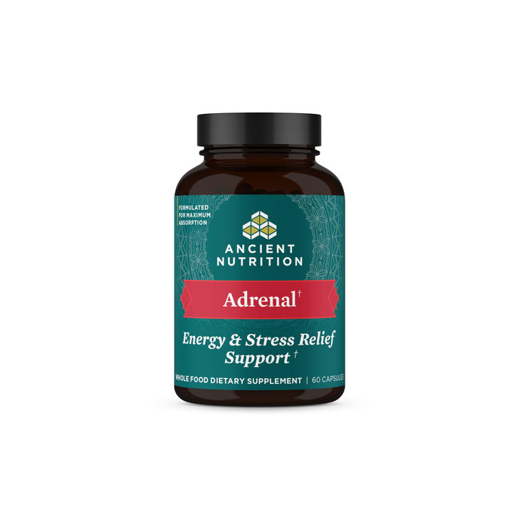Ancient Nutrition Adrenal Support with Ashwagandha Supplement, Helps Reduce Stress & Fatigue, Paleo and Keto Friendly, Gluten Free, 1300mg, 60 Capsul