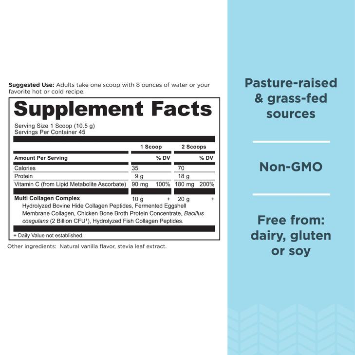 Ancient Nutrition Collagen Peptides Powder, Multi Collagen Protein, Women & Men, Vitamin C, Probiotics, Hydrolyzed Collagen, Supports Skin, Joints, G