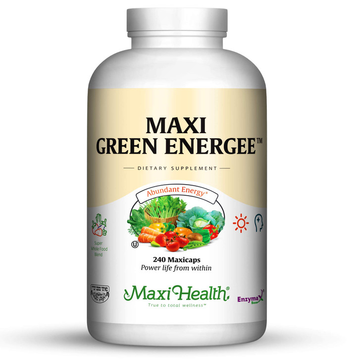 Maxi Health Green Energee Super Whole Food Blend Capsules, Kosher, 240 Count