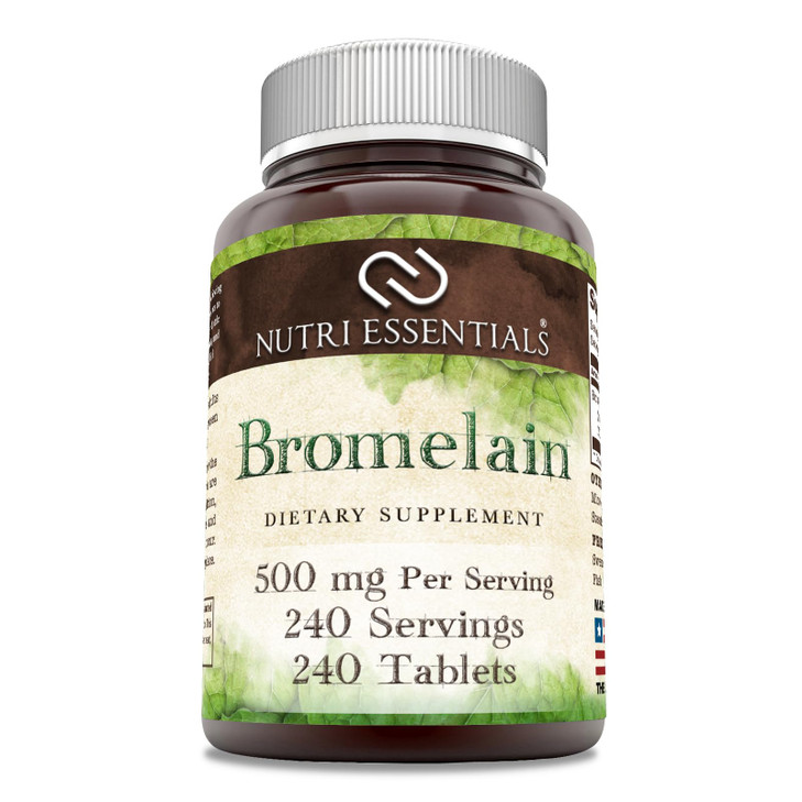 Nutri Essentials Bromelain 500 mg 240 Tablets Supplement | Non-GMO | Gluten Free | Made in USA
