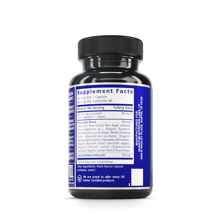 QNL Glutathione Support - Glutathione Capsules for Adults - Organic Antioxidant, Liver & Immune Support Supplement - Supports Eye Health - 60 Plant-S
