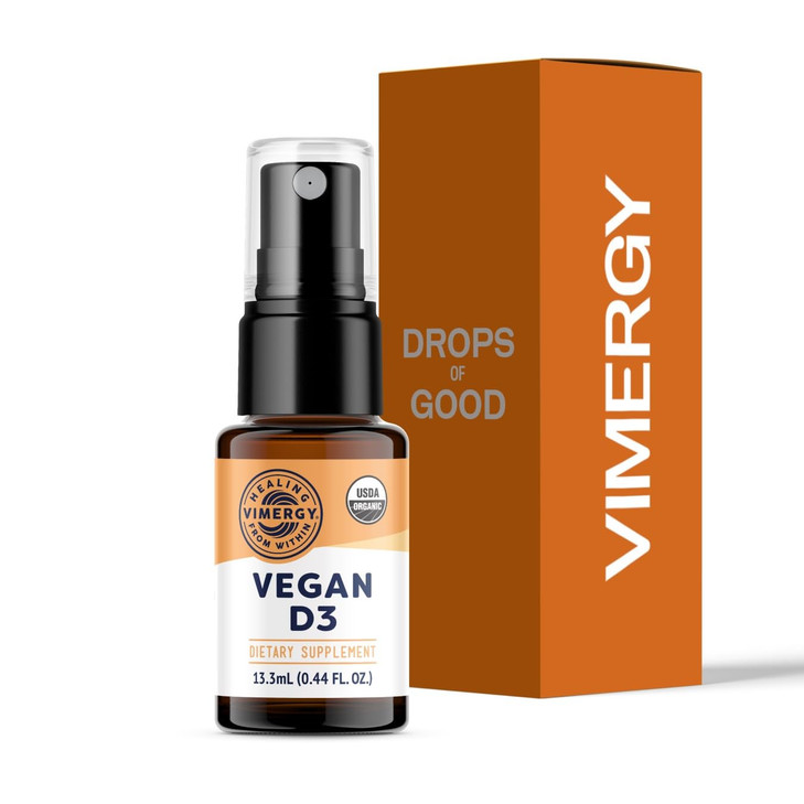 Vimergy Vegan D3  Benefits Immune Function*  USDA Certified Organic, Vegan, Gluten-Free  1000IU/Servings, 96 Servings