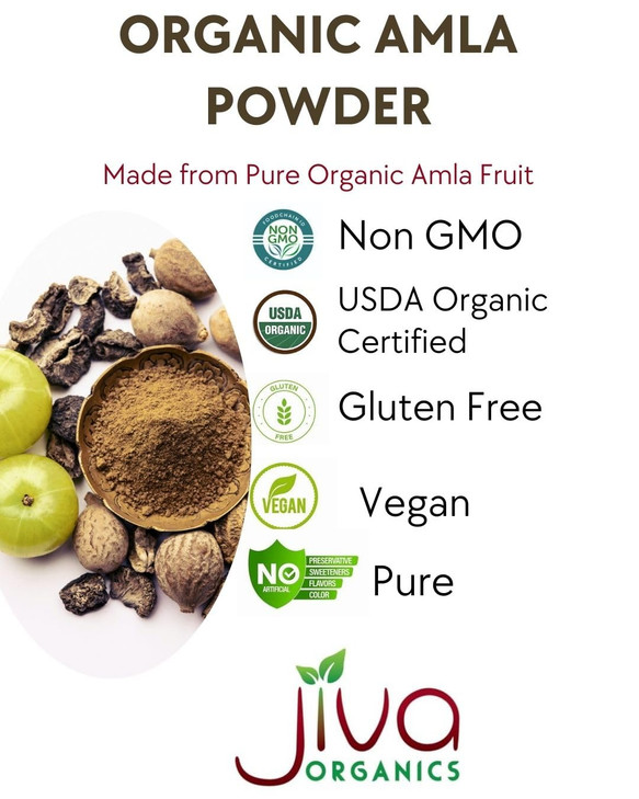Organic Amla Powder 1.25 LB (20oz) - Pure, Lab Tested, Gluten Free, Non-GMO, Pure Amalaki Powder From India, Vitamin C, Bulk Bag, 100% Raw & Natural