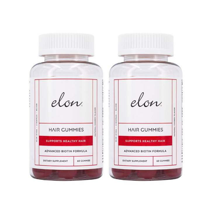 Elon Biotin Gummies for Hair Growth  60 Count Biotin 5000mcg Per Serving for Hair, Skin and Nails  Vitamin A, Folic Acid, & Vitamin E - Pectin Cher
