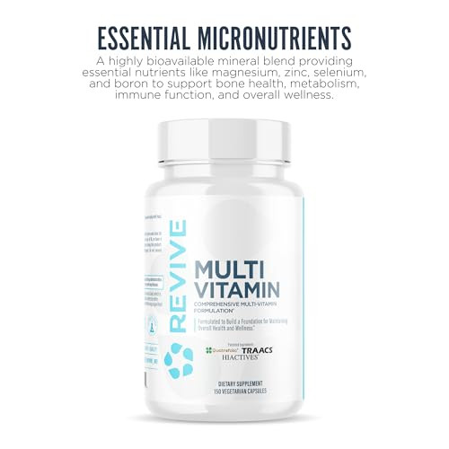 Revive MD Multi-Vitamin Supplement for Men & Women  Daily Multivitamin Supports Energy, Immunity & Overall Health with Essential Vitamins, NAC, Zinc