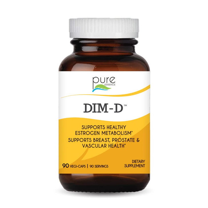 Dim D by Pure Essence - Natural Supplement for Estrogen Balance, Hormonal Acne, and Menopause Support with Vitamin D3, Calcium, Green Tea & Lycopene