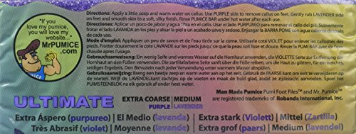 Mr. Pumice Ultimate PUMI Bar, 2-in-1 Callus Remover, Pedicure Stone & Ped File Scrubber for Smooth Feet and Heels, Dual-Grit (Medium + Coarse), 1 Pac