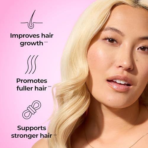 HUM Hair Strong Daily Hair Growth Gummies with Biotin, Zinc, Vitamin B12 to Support Growth, Folic Acid & Vitamin B12 Gummy Vitamins for Healthy Hair