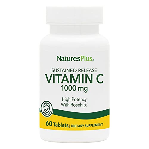 NaturesPlus Vitamin C 1000 mg with Rose Hips - 60 Sustained Release Tablets - Supports Immune Health, Energy & Antioxidant Protection - Vegetarian, G
