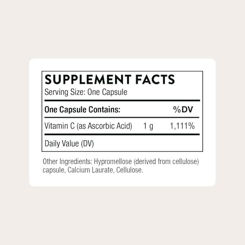 THORNE - Vitamin C 1,000 mg (Formerly Ascorbic Acid) Supplement - Supports Healthy Immune Function & Collagen Formation - Provides Antioxidant Benefi