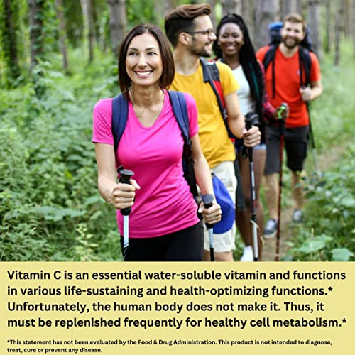 100% Natural Vitamin C from Acerola Cherry with Lavitol DHQ Dihydroquercetin Plus 250 mg Citrus Bioflavonoids - Whole-Food Vitamin C, No Synthetic As