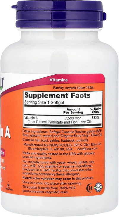 NOW Foods A 25,000 IU 250 - Softgel