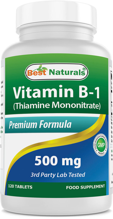 Best Naturals Vitamin B1 as Thiamine Mononitrate 500 mg 120 Tablets (120 Count (Pack of 1))