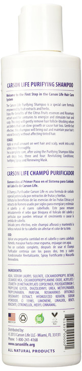 Carson Life Purifying Shampoo - For All Hair Types - 10 oz - Made with Fruits and Herbs Extracts - Energize and Stimulate hair - Helps Prevent Hair L