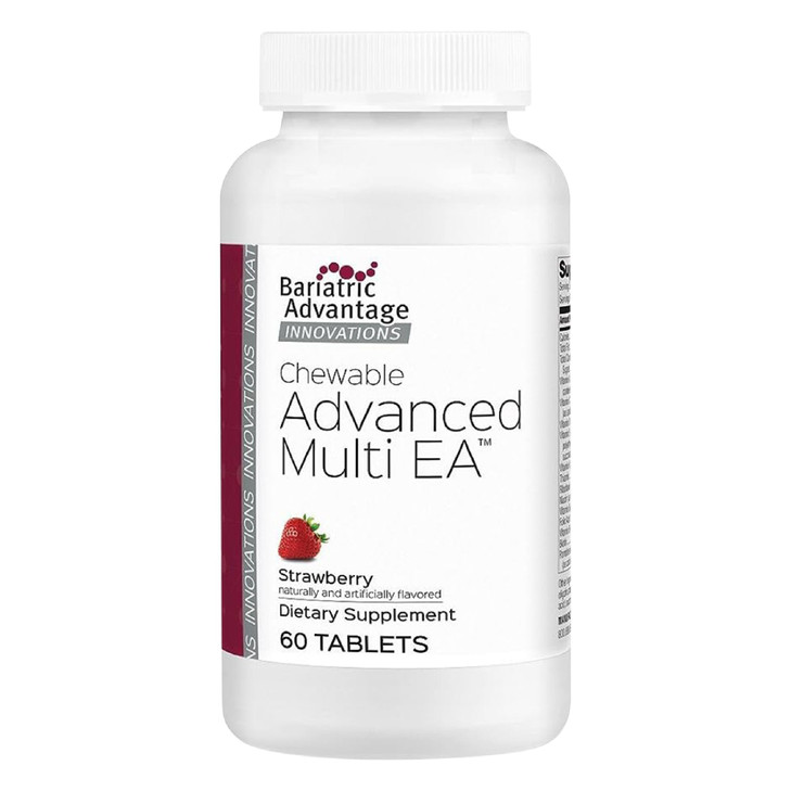 Bariatric Advantage Chewable Advanced Multi EA - High Potency Daily Multivitamin with Iron for Bariatric Surgery Patients - Strawberry Flavor - 60 Co