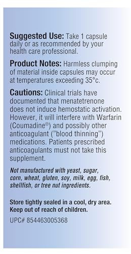 Relentless Improvement Natural Vitamin K2 MK4 Plus Vitamin K2 MK7 High-Potency 15,000mcg MK-4 + 60mcg MK-7 Supports Bone and Arterial Health Vegi-Cap