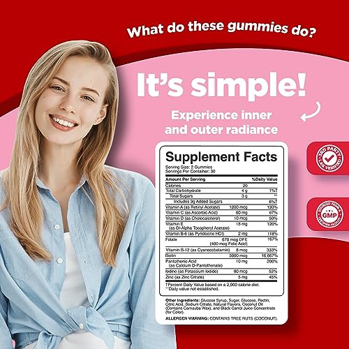 Phytoral Biotin Gummies for Hair and Nail Growth - Biotin Gummies for Hair Care Youthful Skin Care and Nail - 5000mcg per Serving Skin Nails Vitamins