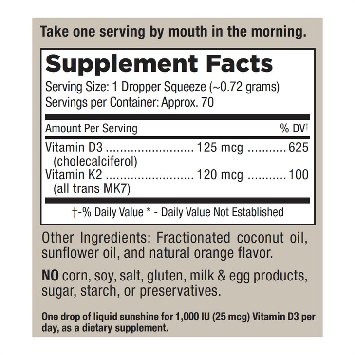 Mt. Angel Vitamins - Vegan Vitamin D3 & K2 Liquid Supplement - 5000 IU D3, Trans MK7 K2 - Gluten-Free, Non-GMO - Perfect for Adults & Kids - Your Dai
