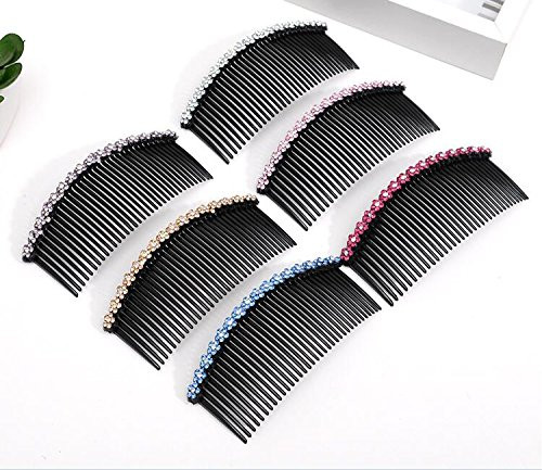 6 Pieces Bridal Plastic Plum blossom Hair Piece Hair Clips Combs