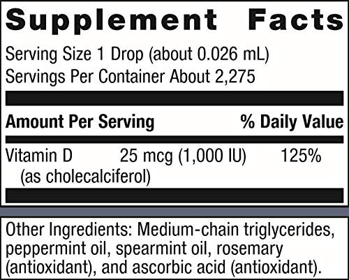 Metagenics MetaKids Vitamin D3 1000 IU Liquid Drops - Supports Bone, Teeth & Immune Health* - High-Absorption, Unflavored Vitamin D3 for Kids* - Non-