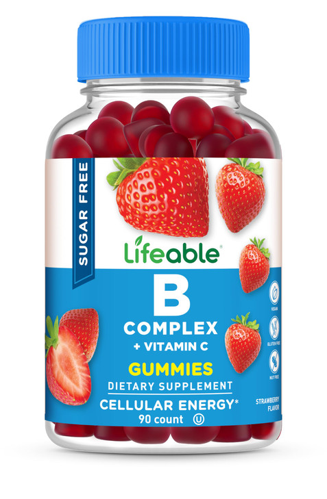 Lifeable Sugar Free Vitamin B Complex Gummies | B-Complex with Vitamin C | Great Tasting VIT B Complex Vitamins | Energy and Nerve Support | B Vitami