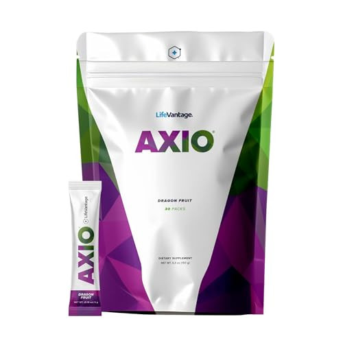 LifeVantage AXIO Regular Energy Drink Powder, Nootropic Supplement, Focus & Mood Support, with L-theanine, Green Tea, B Vitamins, DMAE, Quercetin & P