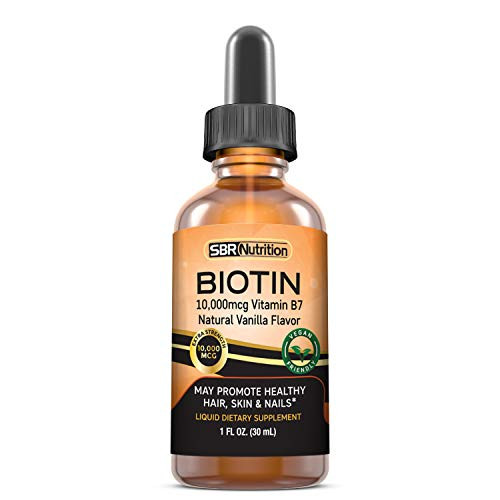MAX Absorption Biotin Liquid Drops, 10000mcg of Biotin Per Serving, 60 Serving, No Artificial Preservatives, Vegan Friendly, Supports Healthy Hair Gr