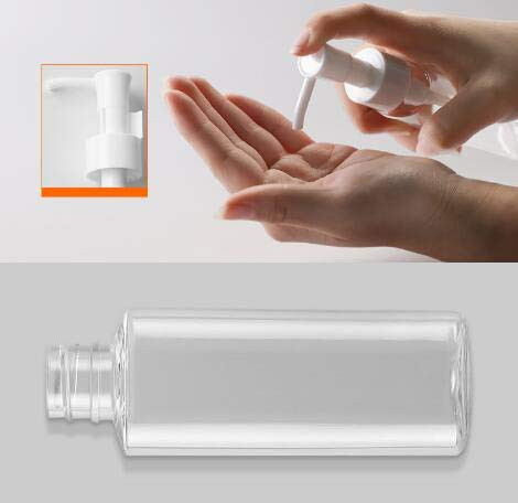 Ericotry Refillable Transparent Travel Pump Bottle Set of 3 (150ml) - Lotion Cream Oil Dispenser - Cylindrical - Plastic - 3 Count