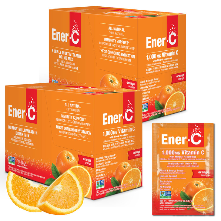Ener-C - Vitamin C Immune Support, 1000mg Vitamin C Effervescent Multivitamin Drink Powder, Fruit Juice Vitamin C Drink Mix for Hydration with Electr