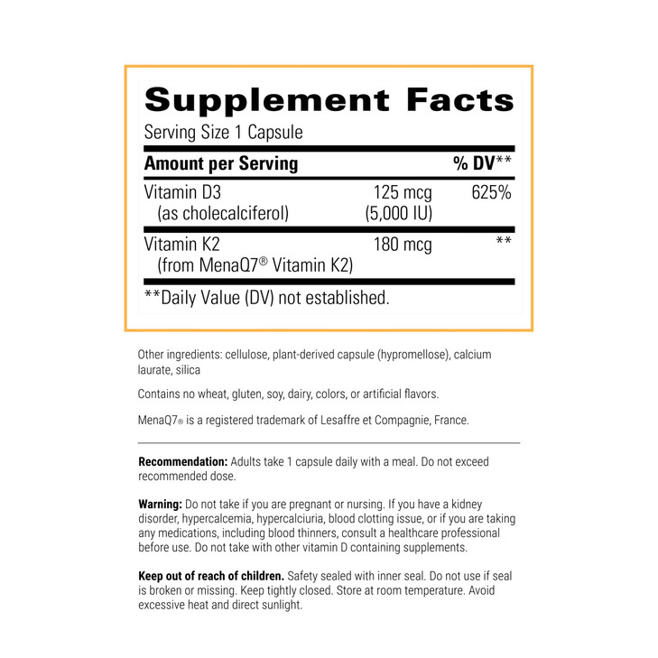 Integrative Therapeutics K2 + D3 - Supplement for Heart Health & Bone Strength* - Daily Vitamins for Calcium Absorption - Supports Vitality - Dairy-F
