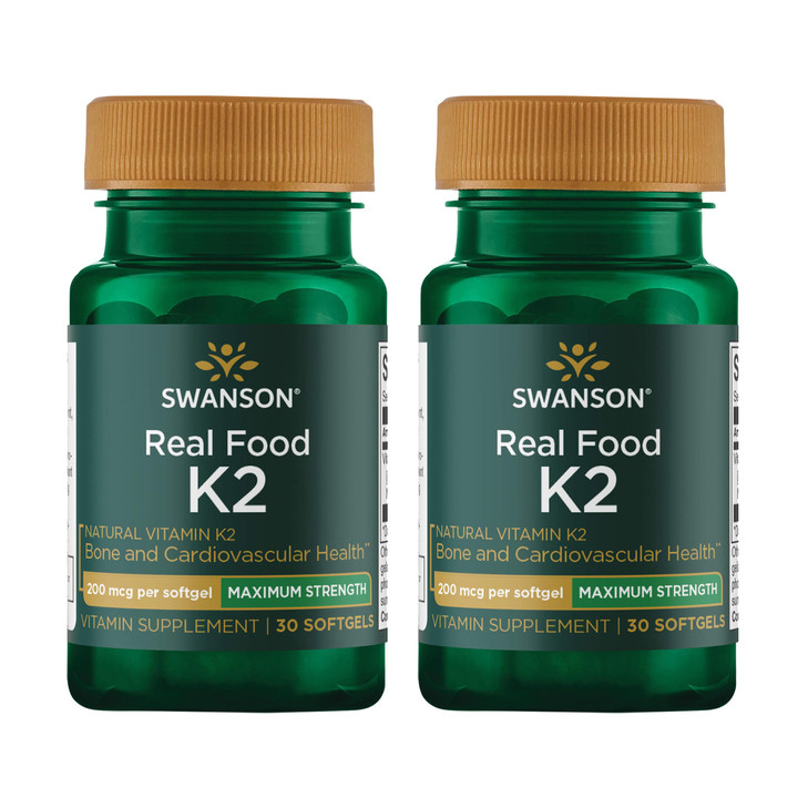 Swanson Maximum Strength Vitamin K2 (Menaquinone-7)-Vitamin Supplement Supporting Cardiovascular and Bone Health-Made from Japanese Natto to Help Reg
