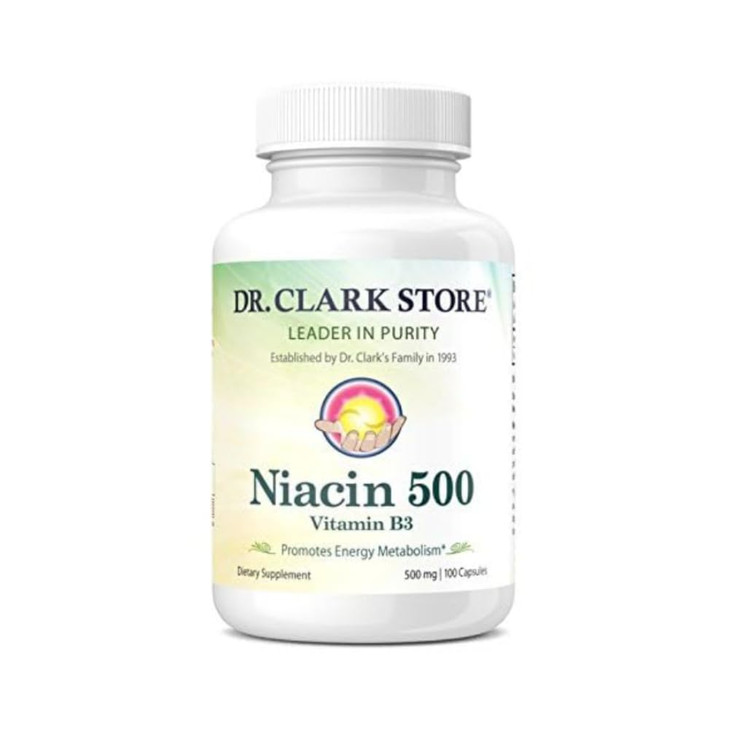 Dr. Clark Niacin 500 (Vitamin B3) Supplement, 500mg, 100 Gelatin Capsules