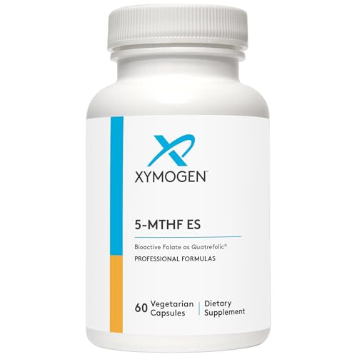 XYMOGEN 5-MTHF ES - 17,000 mcg DFE - Bioactive Folate Supplement as Quatrefolic - Mood, Cardiovascular + Methylation Support - Vitamin B Methyl Folat