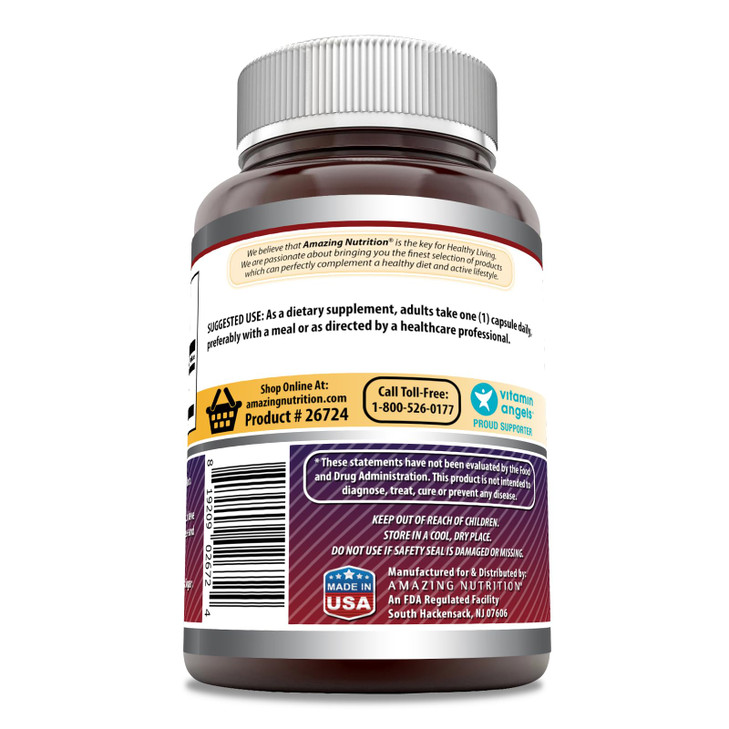 Amazing Formulas Inositol 500 mg 200 Capsules Supplement | Vitamin B8 | Non-GMO | Gluten Free | Made in USA