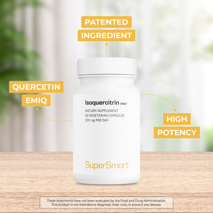 Supersmart - Alpha Glycosyl IsoQuercitrin 200mg per Day - Bioactive Quercetin EMIQ - Flavonoid Supplement | Non-GMO & Gluten Free - 60 Vegetarian Cap