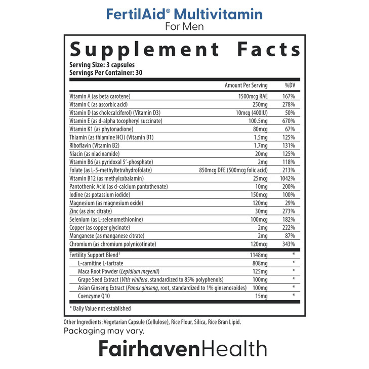 Fairhaven Health FertilAid for Men and Women Combo Fertility Supplements for Men and Women | Count and Motility Support Pre-Conception for Him | Pren