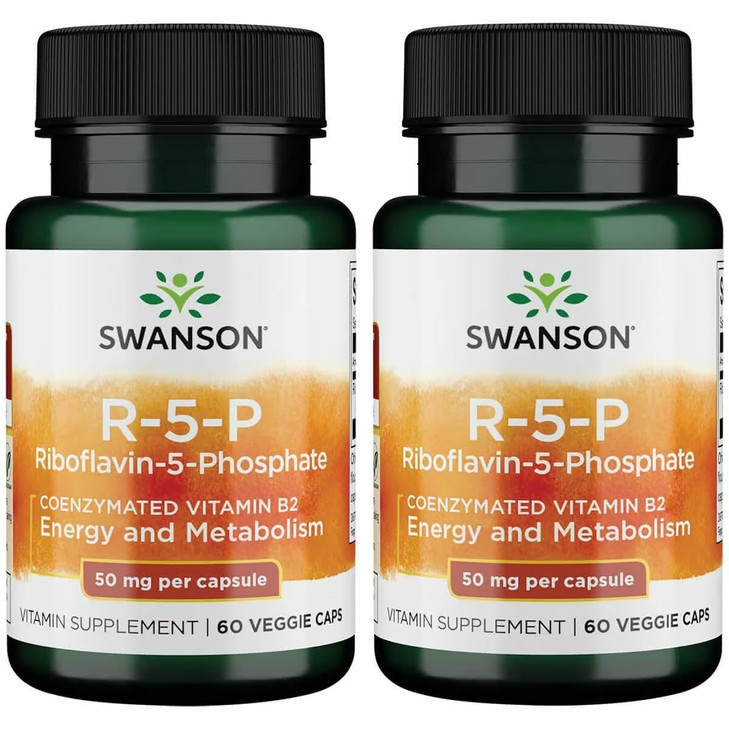 Swanson R-5-P (Riboflavin-5-Phosphate) - Vitamin B2 Supplement Promoting Energy, Metabolism & Vision Health - Natural Wellness Formula - (60 Capsules