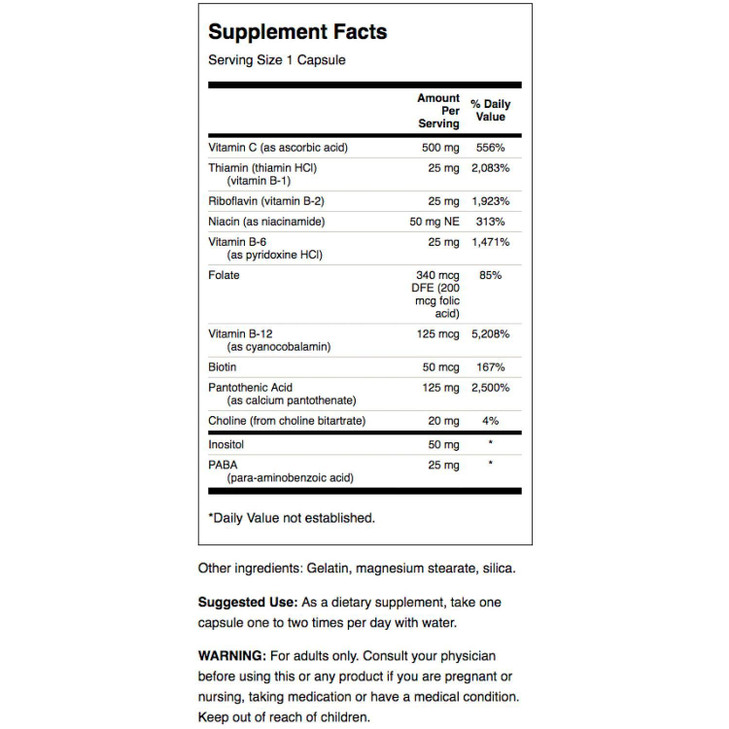 Swanson Super Stress B-Complex - Vitamin Supplement - Formula for Healthy Energy Levels - (240 Capsules)