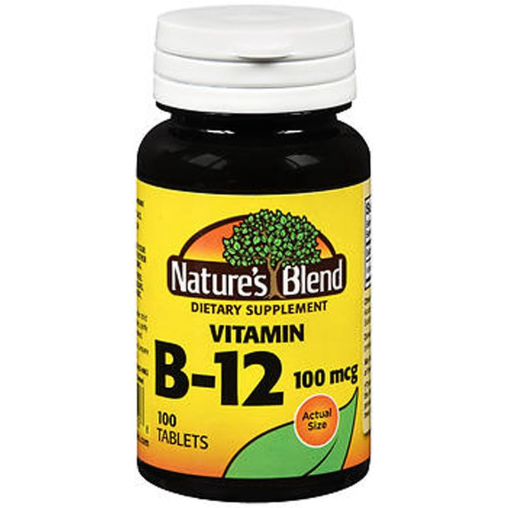 Nature's Blend Vitamin B12 100 mcg Tablets - 100 ct, Pack of 2